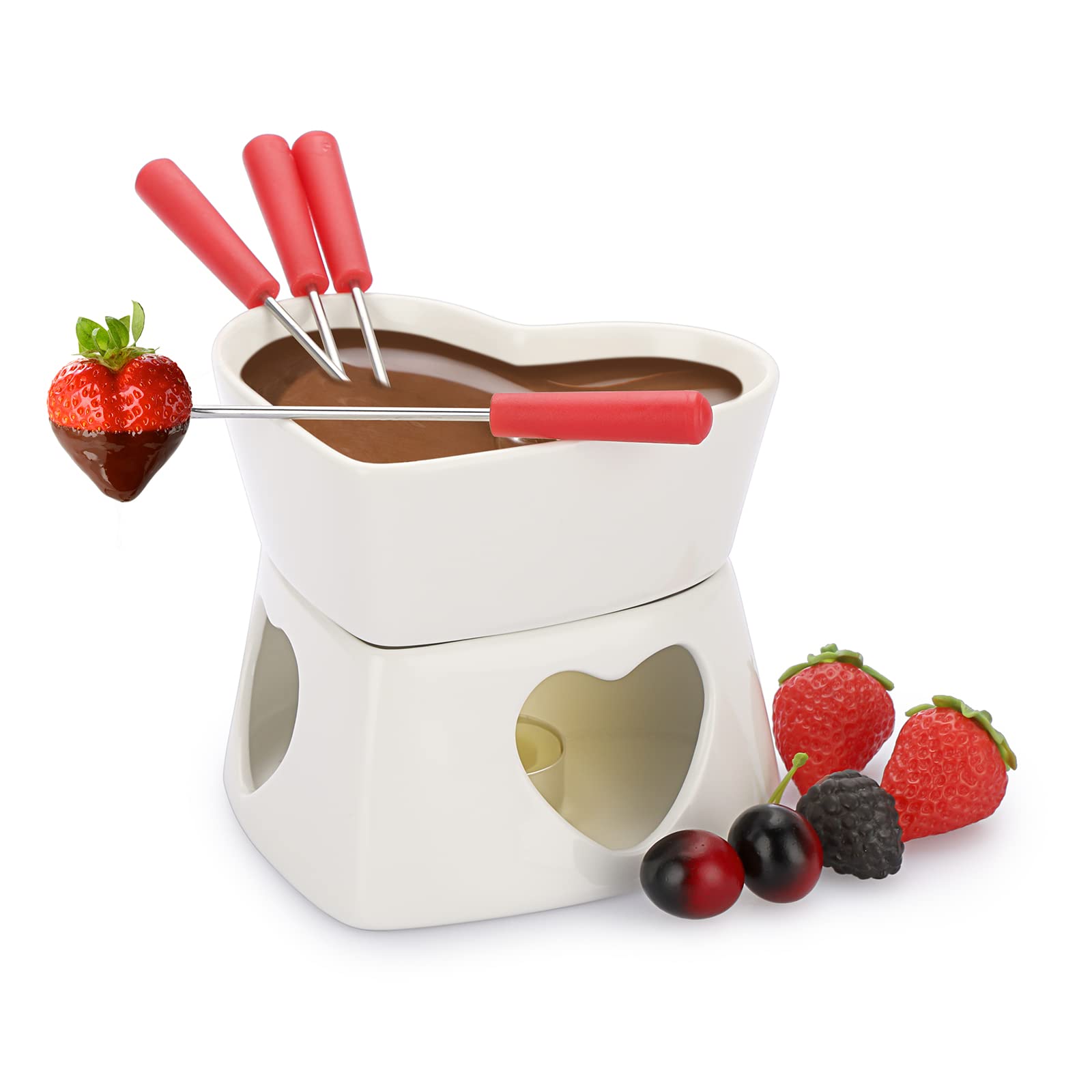 ロメロブリット　セラミックハートクリーム&シュガーセットwithトレイ Amazon.com: BSTKEY White Ceramic Butter Warmer Set, Heart Shaped